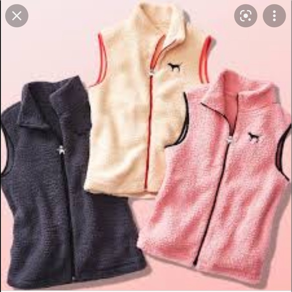 Victoria's Secret PINK Limited Edition Sherpa Campus Vest Jacket - Picture 4 of 4